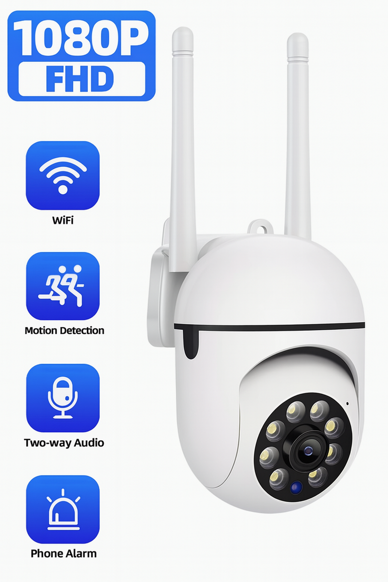 Smart PTZ WiFi Camera – Full HD, Two-Way Audio, Mobile App Alerts