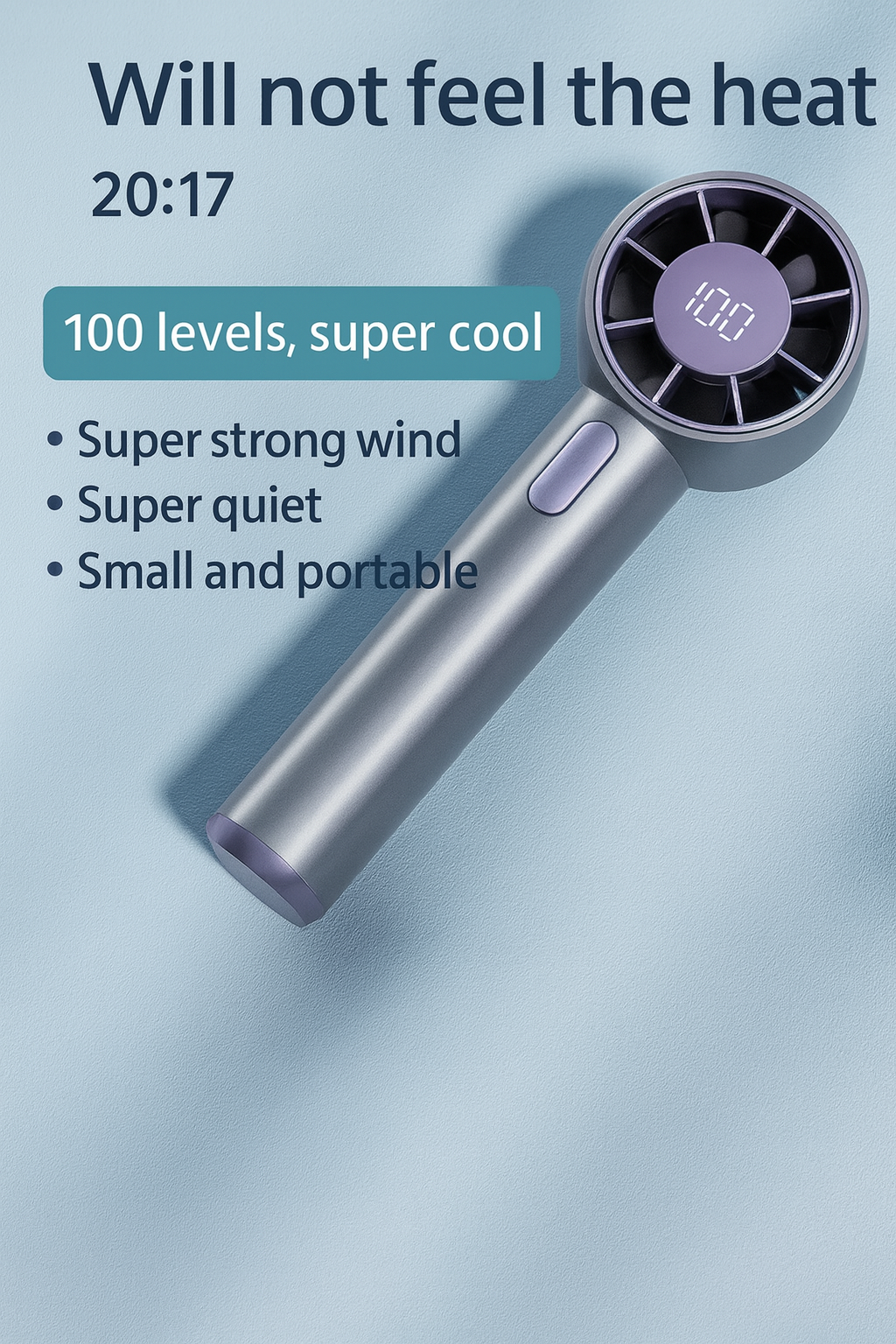 Portable Turbo Handheld Fan with LED Display